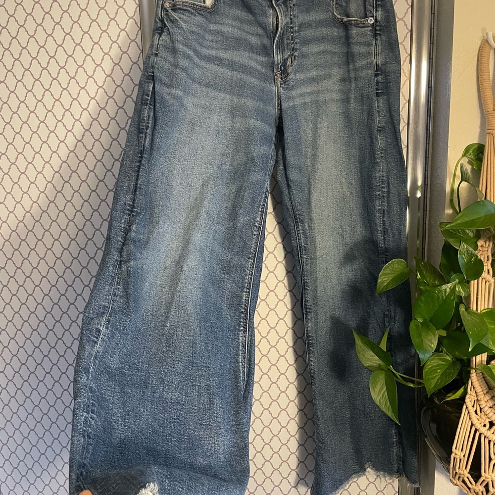 American Eagle Low Rise Baggy Wide Leg Jeans- Women